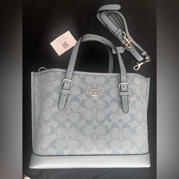 Coach Light Blue Signature Satchel - Picture 1 of 11